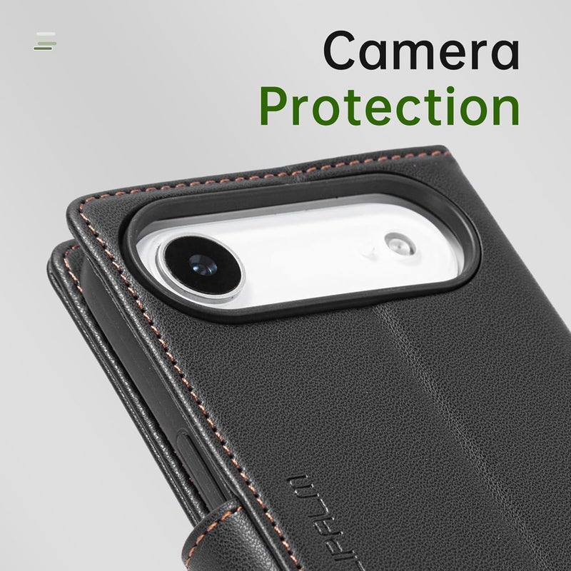 FLIPALM Wallet Case for iPhone 17 Air with Credit Card Holder,PU Leather Folio Flip Kickstand Protective Shockproof Cover for Apple 17 Air Phone Case (Black, for iPhone 17 Air - 6.5'') - Image 5